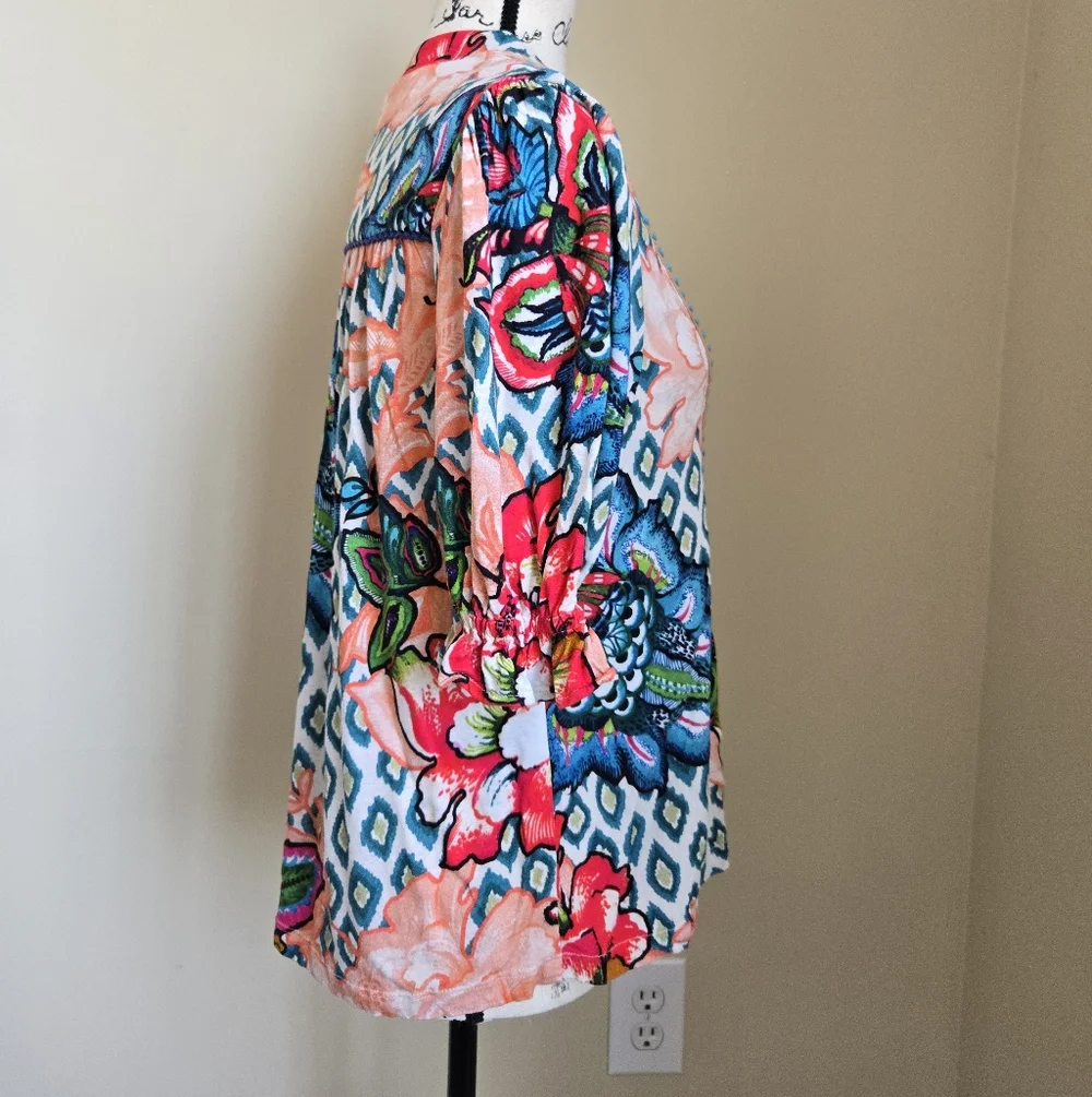Blank London Anthropologie Top Womens S Colorful Floral Jersey - Picture 3 of 10